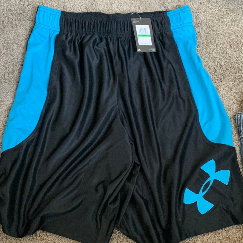Under Armour Black and Blue Athletic Shorts